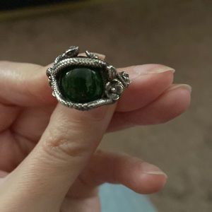 Seraphinite gothic snake ring